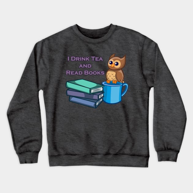 Tea and Books Crewneck Sweatshirt by SJAdventures